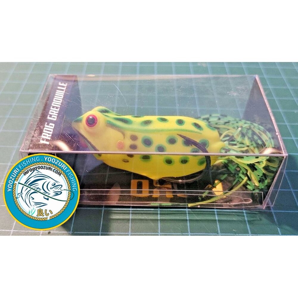 🎣Frog Fishing Lure Hook 2.5"  MAKO Grenouille w 6.5cm (Yellow + Green Spots)